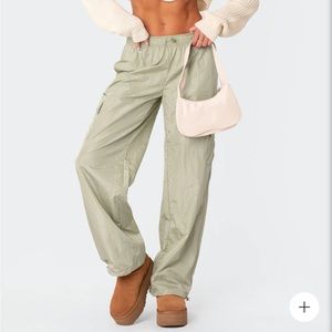 Edikted Roy Low Rise Nylon Cargo Pants